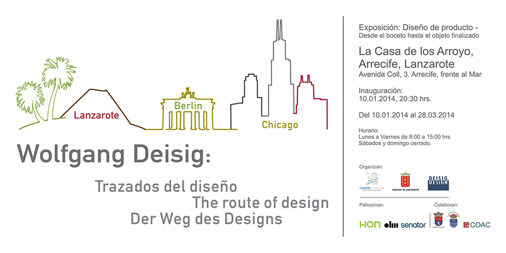 Exposición Trazados del Diseño. Lanzarote-Berlín-Chicago del prestigioso diseñador alemán Wolfgang Deisig