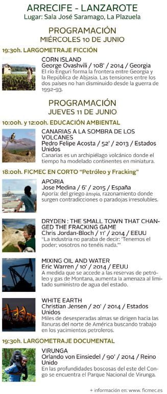 Programa Festival Int. de Cine Medioambiental de Canarias