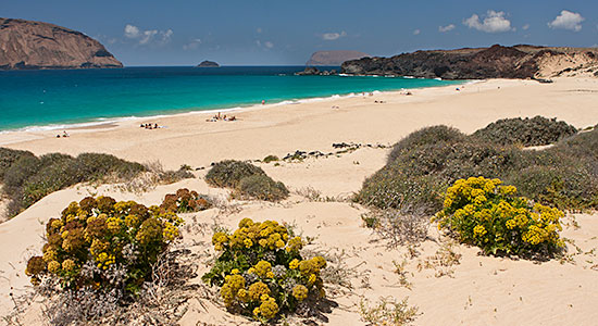 Beach Las Conchas en La Graciosa, Lanzarote