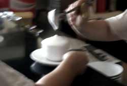 Handmaking of Swiss coffee, Los Clásicos del Café, Puerto del Carmen, Lanzarote