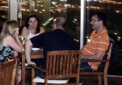 Couples chatting in the Star's City Arrecife, Gran Hotel de Arrecife, Lanzarote