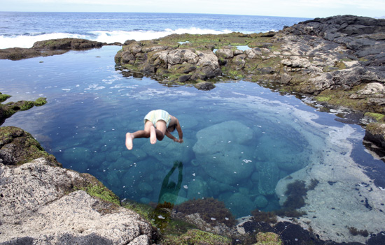 Swimming at Los Charcones, Lanzarote