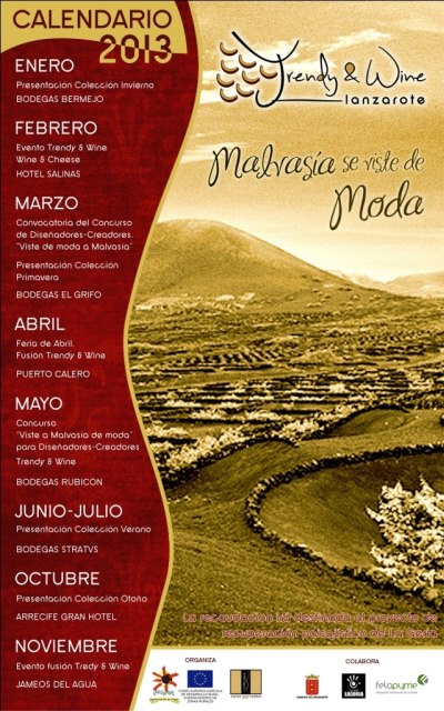 Calendario de eventos de Trendy & Wine Lanzarote 2013. La Malvasía se viste de moda
