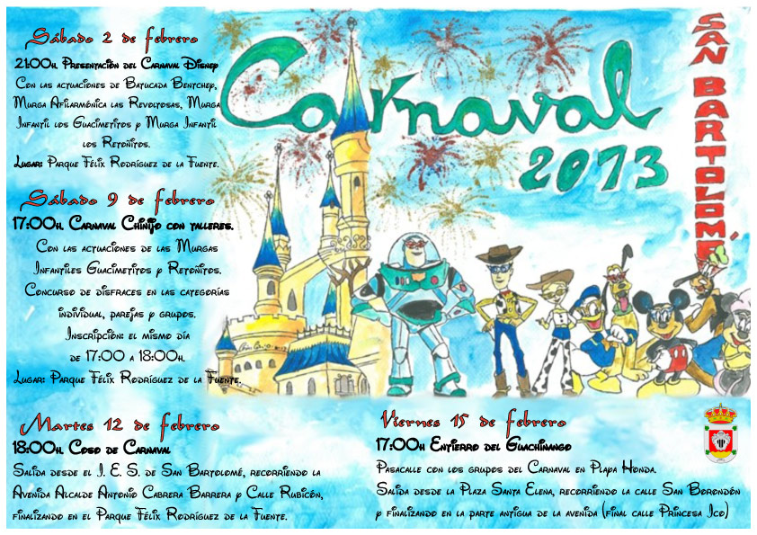 Programa de las fiestas del carnaval 2013 de San Bartolomé, Lanzarote