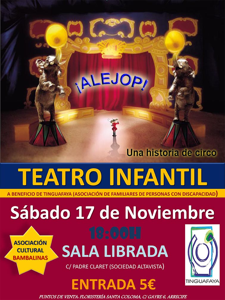Alejop, una historia de circo, en el teatro de San Bartolomé, Lanzarote