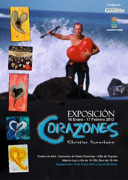 Corazones, exposicion de Christian Honerkamp en Lanzarote