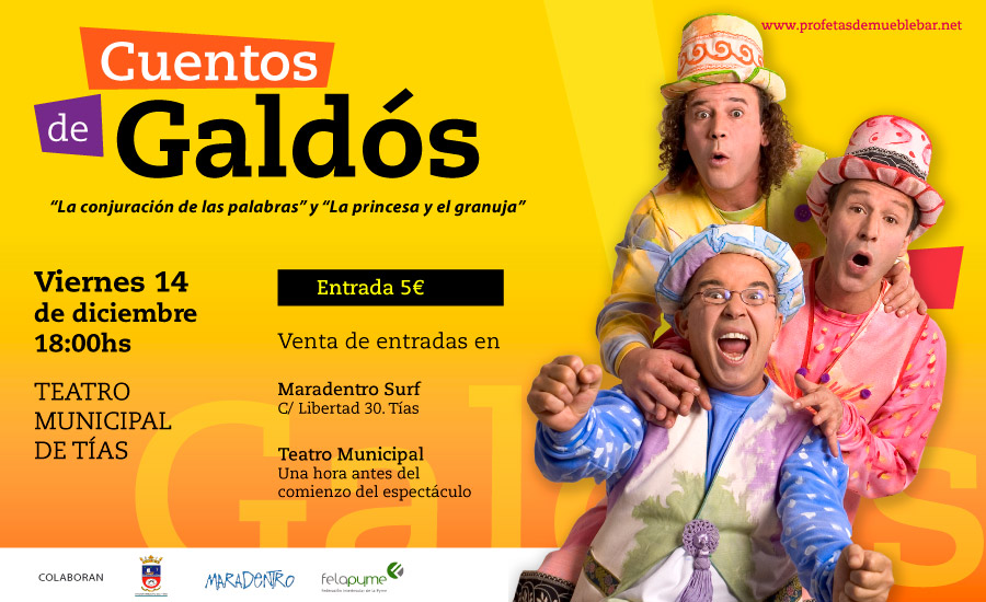 Cuentos de Galdos, teatro en Tias, Lanzarote, por Profetas de mueble bar