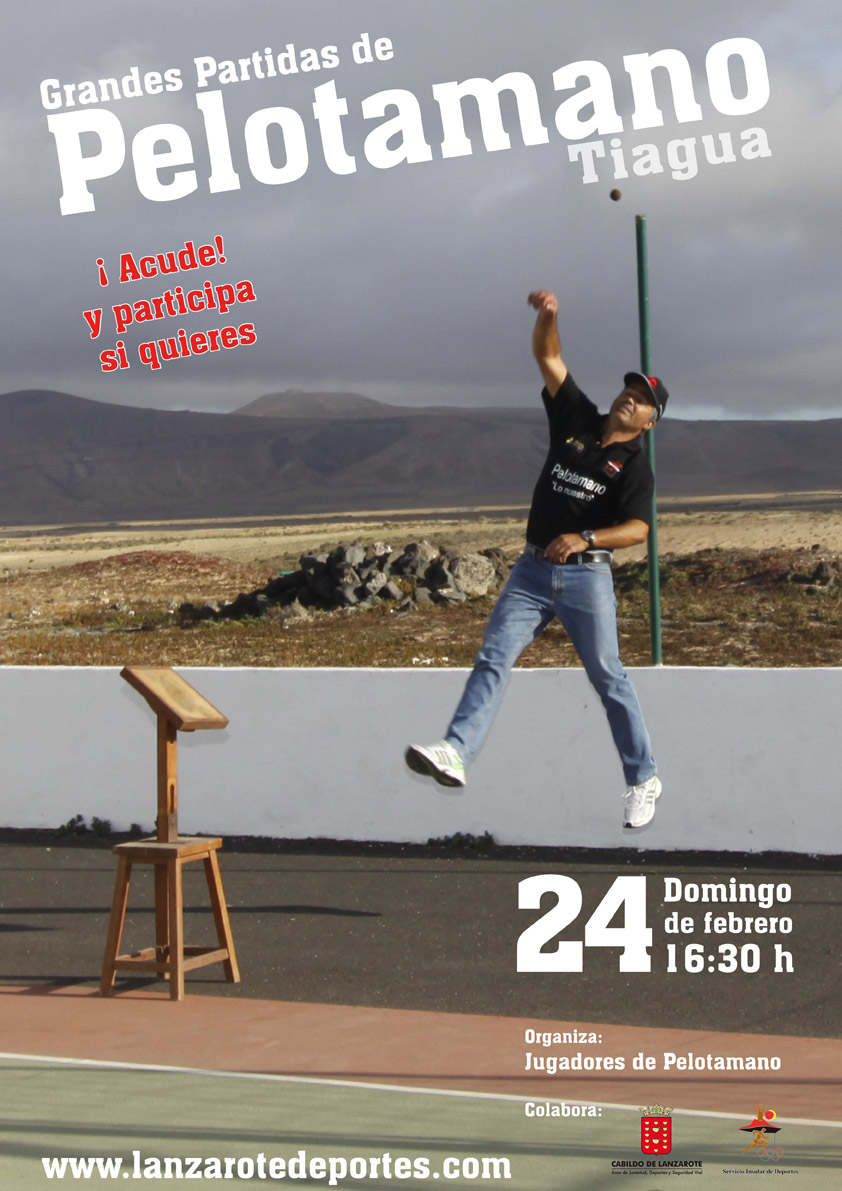 Partido de Pelotamano en Tiagua, deporte tradicional, en Lanzarote
