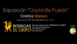 Cochinilla Fusión, exposición de Cristina Marsoc en Bodegas El Grifo, Lanzarote