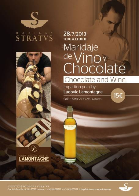 Maridaje de vino y chocolate con Ludovic en Bodega Stratvs, La Geria, Lanzarote
