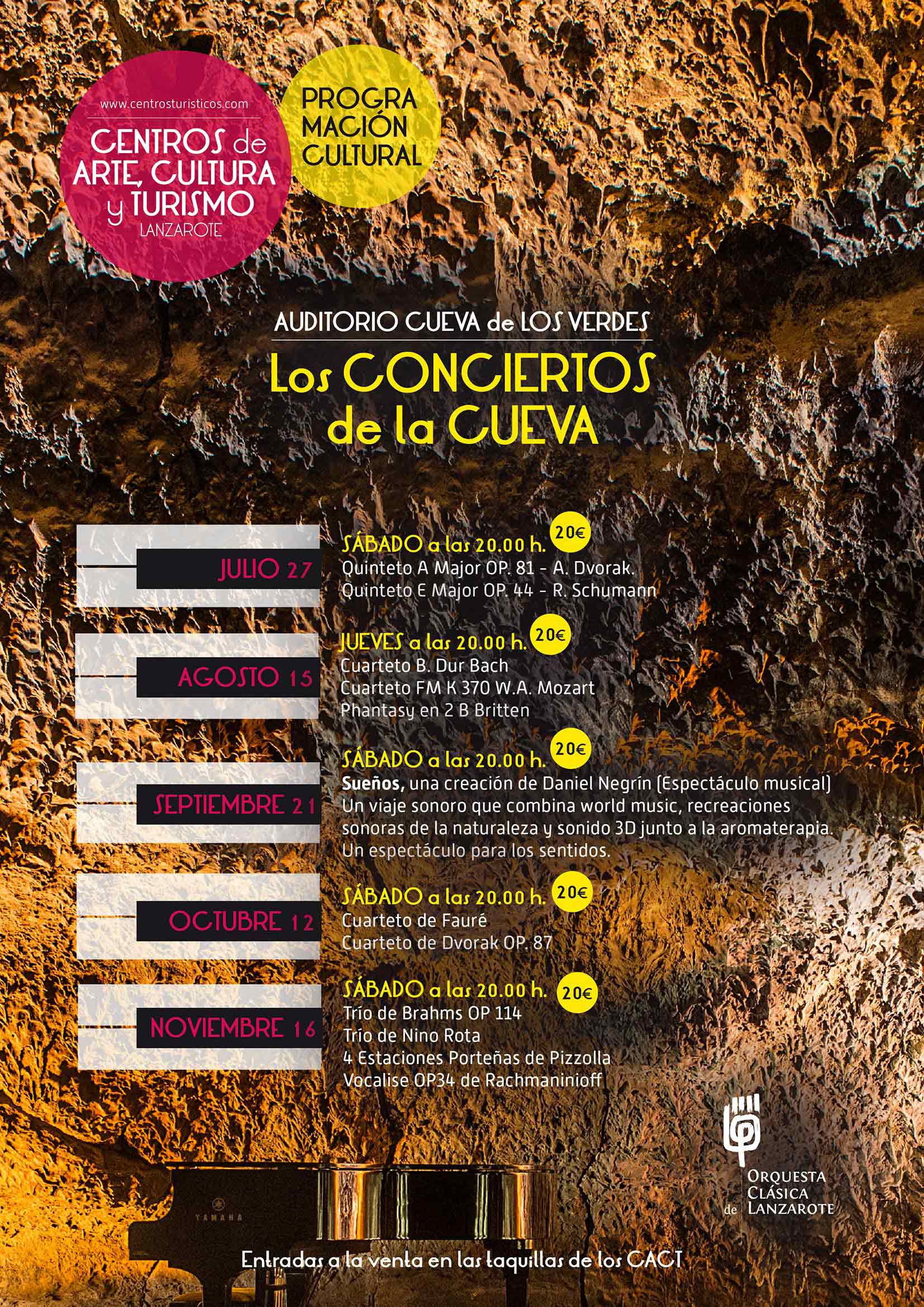 Conciertos en la Cueva de Los Verdes, musica en Lanzarote