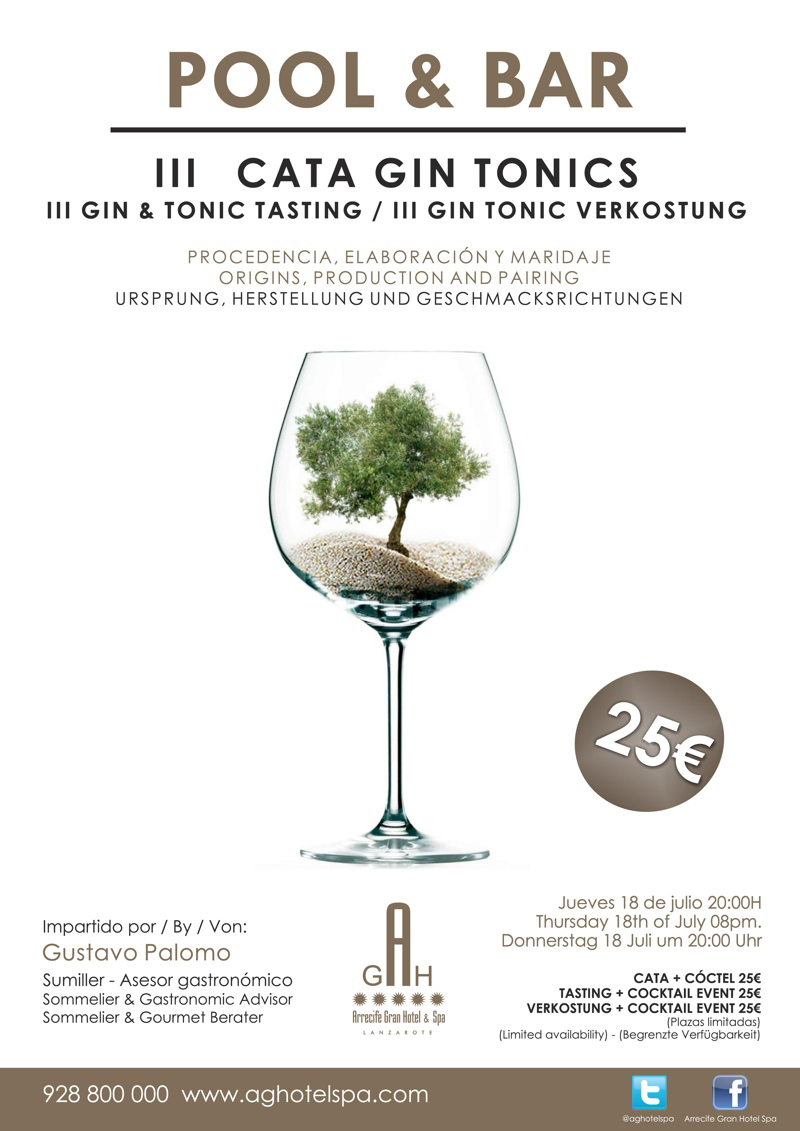III Cata Gin Tonics en la Teraza Pool Bar del Arrecife Gran Hotel, Lanzarote