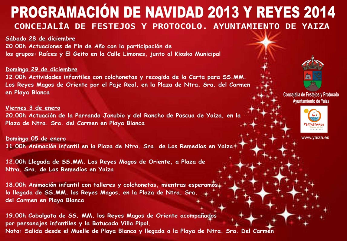 Programa de Navidad y Reyes Yaiza 2013/2014