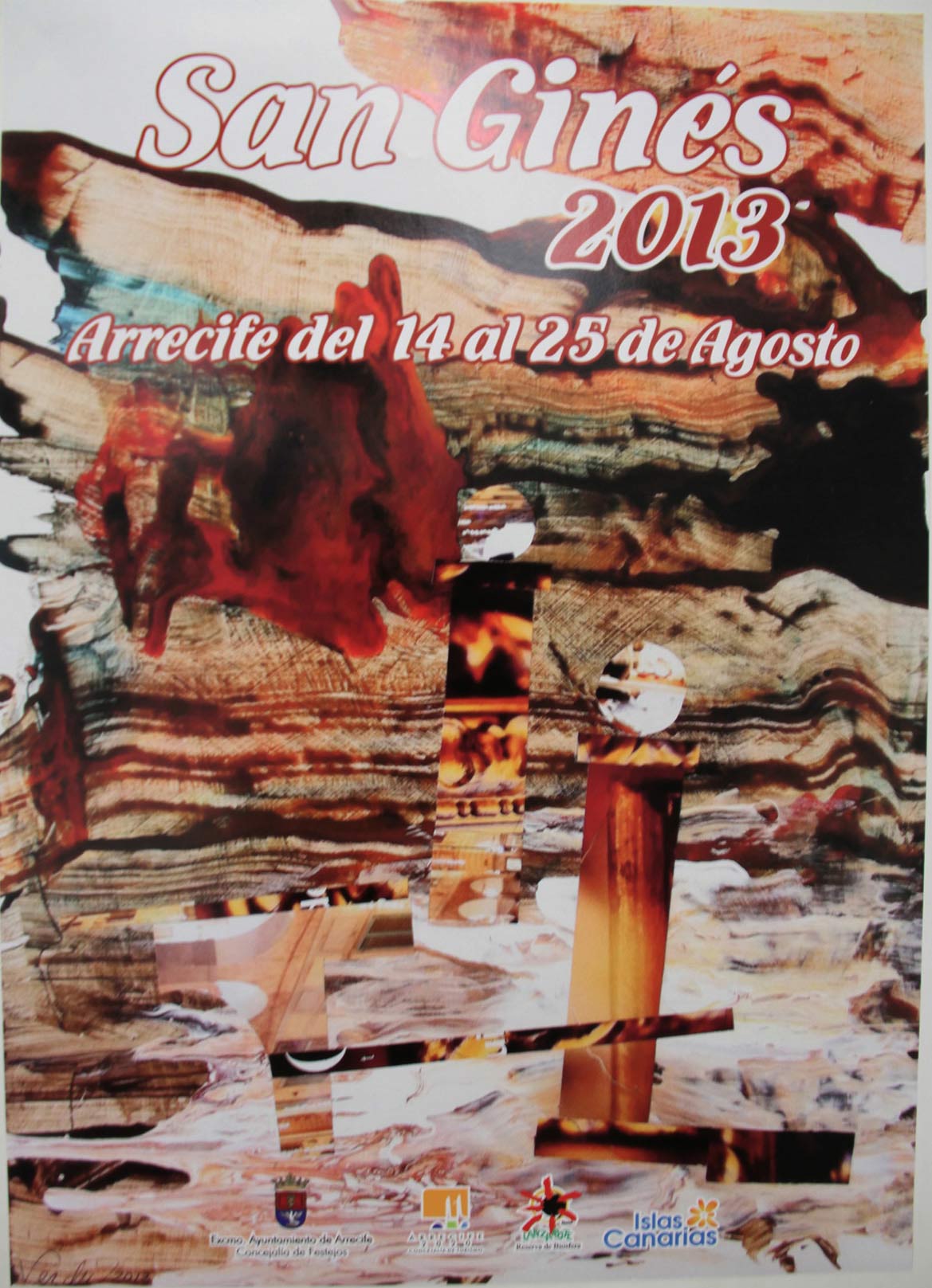 Cartel Fiestas de San Ginés 2013 en Arrecife, Lanzarote