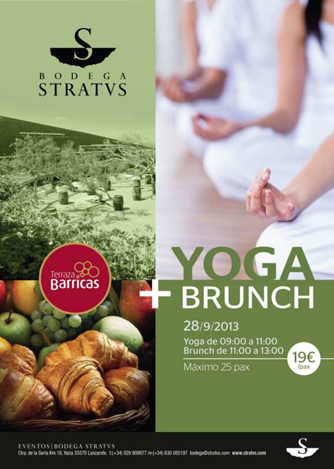 Yoga y Brunch en Bodega Stratvs, eventos en La Geria