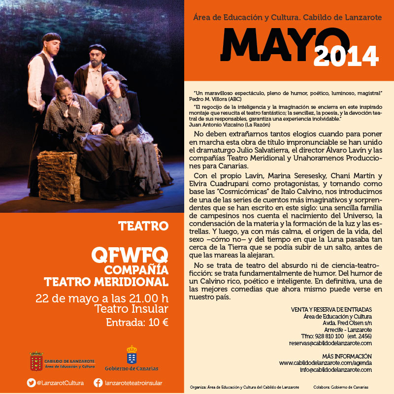 QFWFQ, comedia teatral en el Teatro Insular de Lanzarote