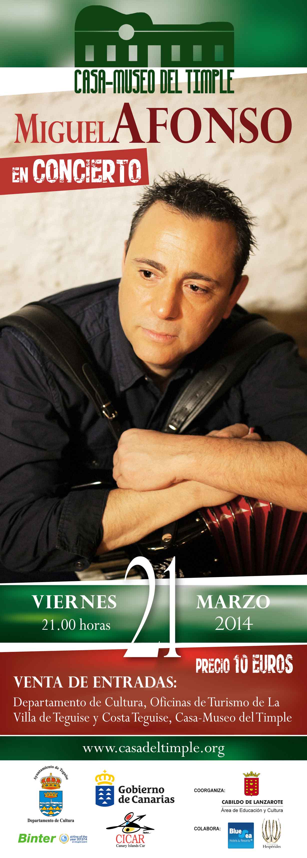 Concierto del acordeonista Miguel Afonso en Teguise