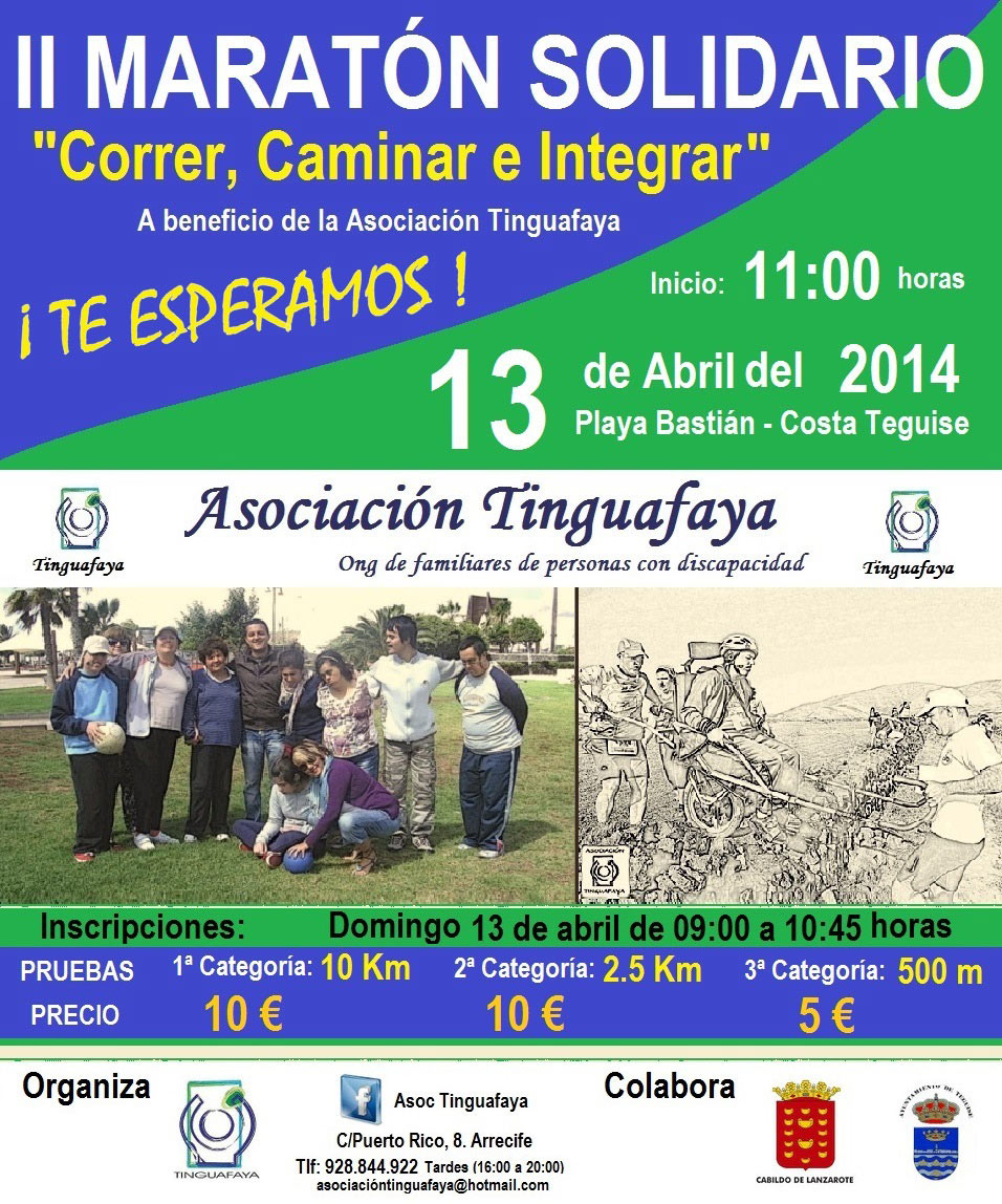 Correr, Caminar e Integrar, Maratón Solidario a favor de Tinguafaya