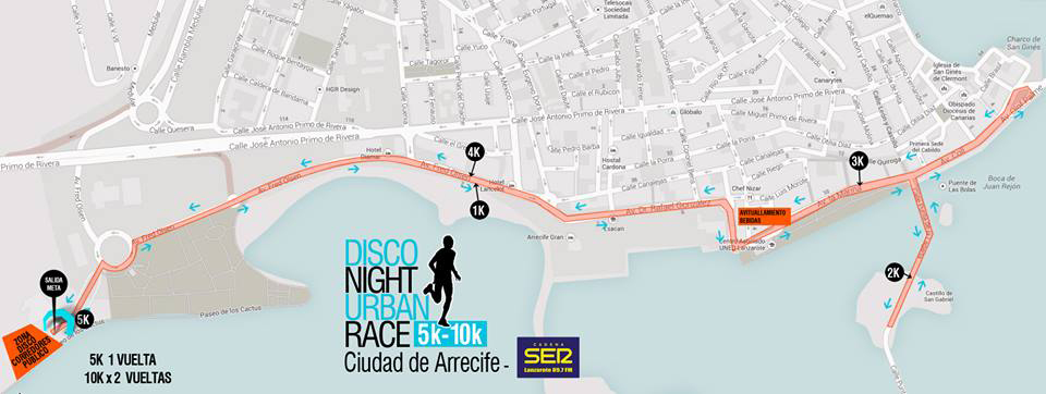 Circuito de la II edición de la Disco Night Urban Race 5K-10K Ciudad de Arrecife