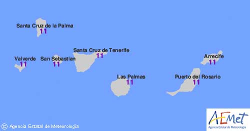 Índice de radiación UV de nivel 11, considerado extremo, en Lanzarote