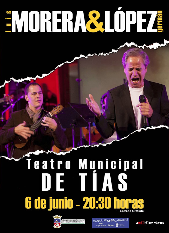 Nuevo proyecto musical de Luis Morera y Germán López, voz y timple, este 6 de Junio en el Teatro Municipal de Tías