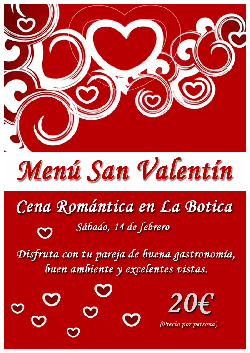 Menú Especial San Valentín en La Botica