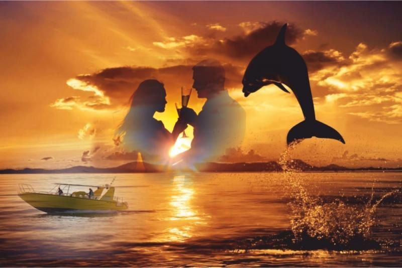 champan y puesta de sol excursion delfines lanzarote