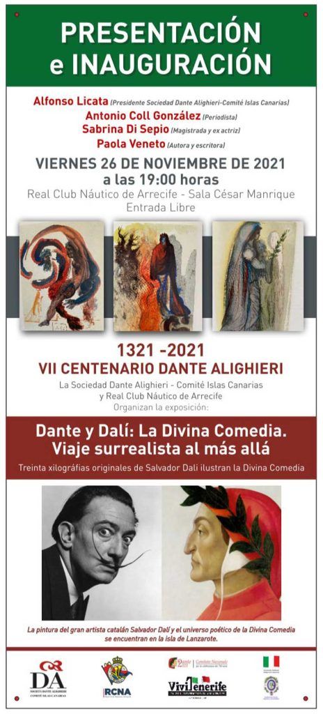 exposicion centenario Dante Aliguieri en Lanzarote