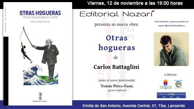 Cartel presentación libro otras Hogueras de Carlos Battaglini