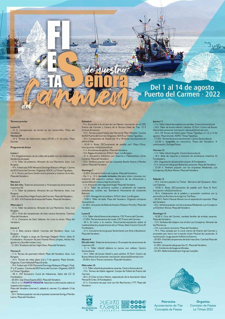Programa Fiestas de Puerto del Carmen 2022