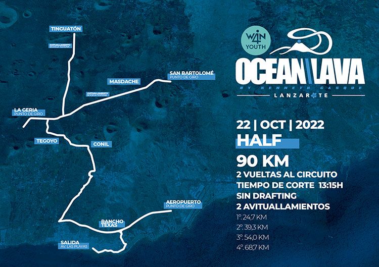 recorrido en bici prueba Media Distancia Ocean Lava Lanzarote Triathlon 2022