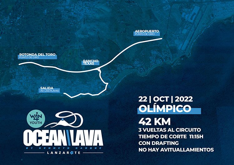 recorrido en bici prueba olímpica Ocean Lava Lanzarote Triathlon 2022