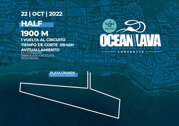 recorrido a nado prueba Media Distancia Ocean Lava Lanzarote Triathlon 2022