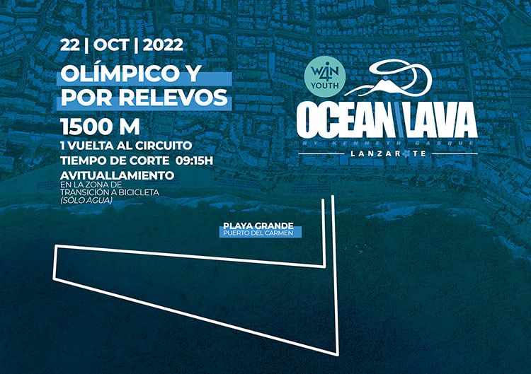 recorrido a nado prueba olímpica Ocean Lava Lanzarote Triathlon 2022