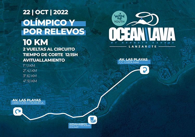 recorrido a pie prueba olímpica Ocean Lava Lanzarote Triathlon 2022