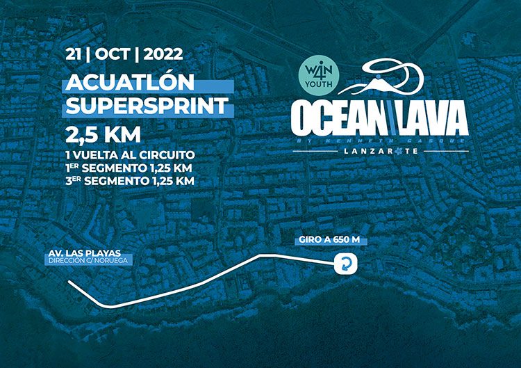 recorrido a pie prueba acuatlon supersprint Ocean Lava Lanzarote Triathlon 2022
