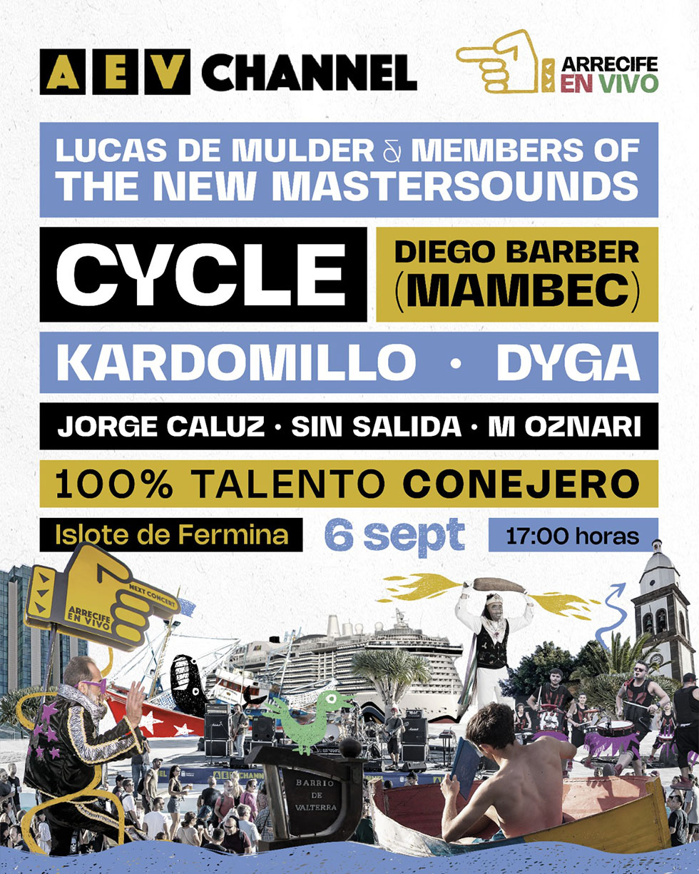 Cartel oficial Arrecife en Vivo 2025 Cartel oficial del Festival Arrecife en Vivo 2025 en Lanzarote.