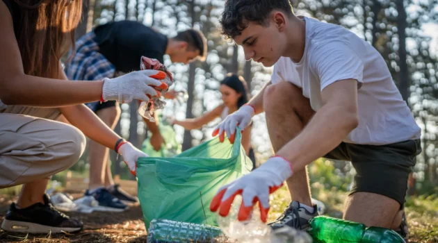 Voluntarios en Lanzarote recogiendo plásticos y botellas — Ayudas Tercer Sector Lanzarote 2025