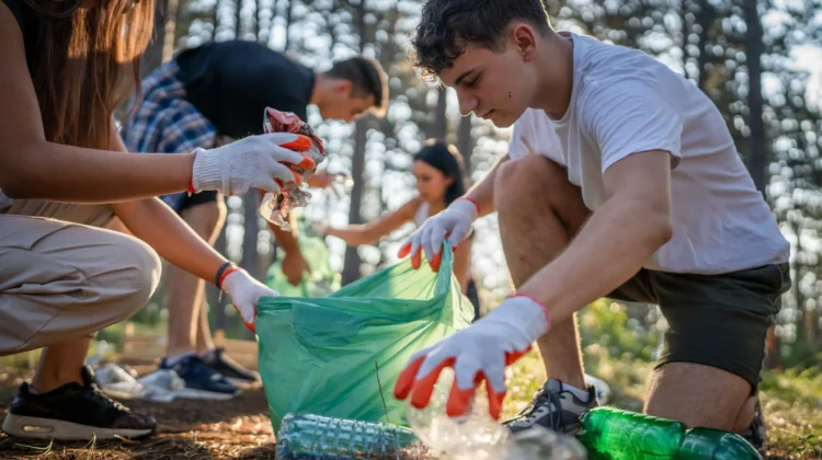 Voluntarios en Lanzarote recogiendo plásticos y botellas — Ayudas Tercer Sector Lanzarote 2025