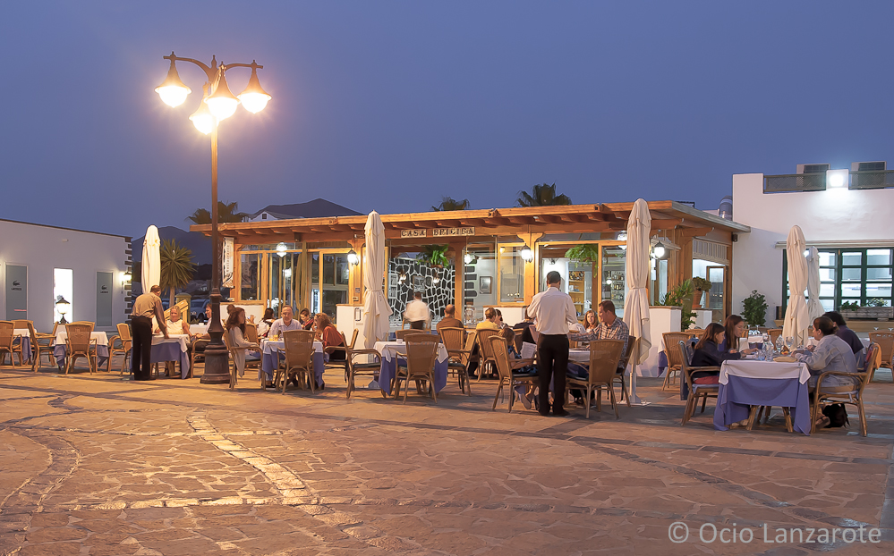 Terraza del restaurante Casa Brígida, puerto deportivo Marina Rubicón, Playa Blanca, Lanzarote