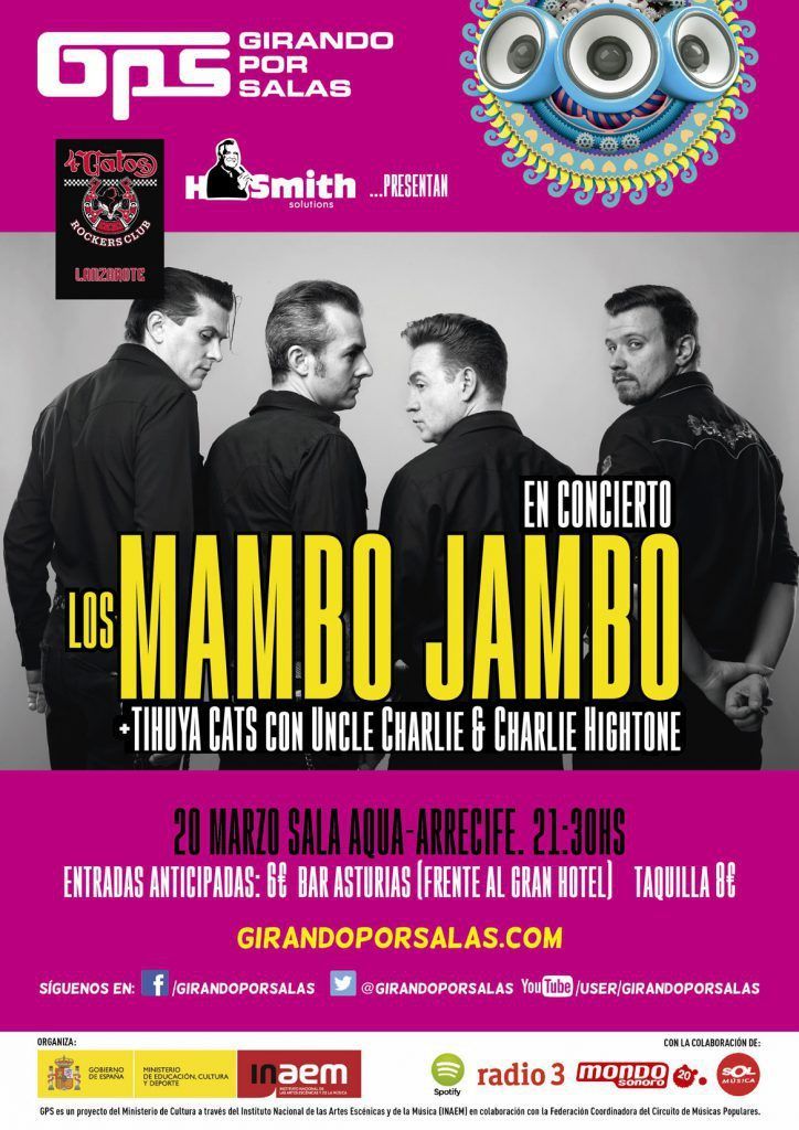 Concierto de Los Mambo Jambo, Tihuya Cats y Charlie Hightone en Sala Aqua (Viernes, 20 de marzo)