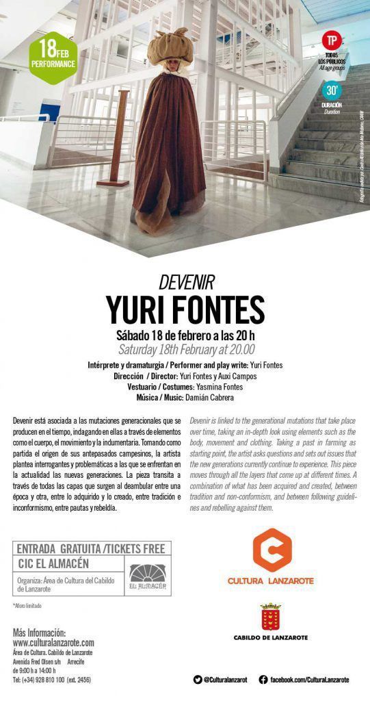 Devenir, una performance de la actriz Yuri Fontes (Sábado, 18 de febrero)