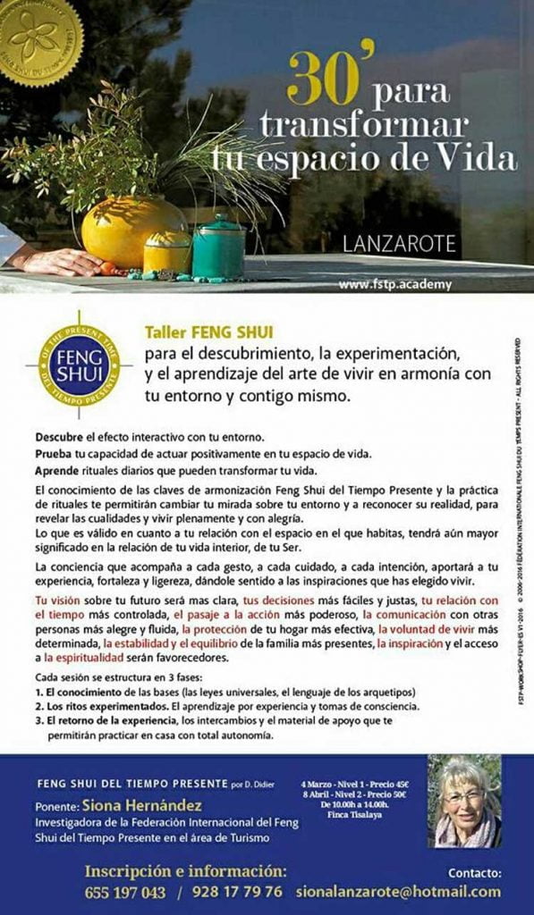 Taller Nivel 1 – Feng Shui del Tiempo Presente (Sábado, 04 de marzo)