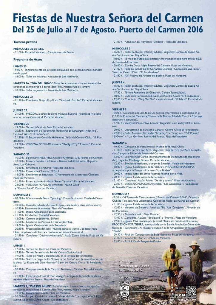 Fiestas de Ntra. Sra. del Carmen 2016 en Puerto del Carmen (Del 25 de julio al 07 de agosto)