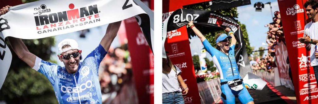 Alessandro de Gasperi y Lucy Gossage, vencedores del Ironman Lanzarote 2018