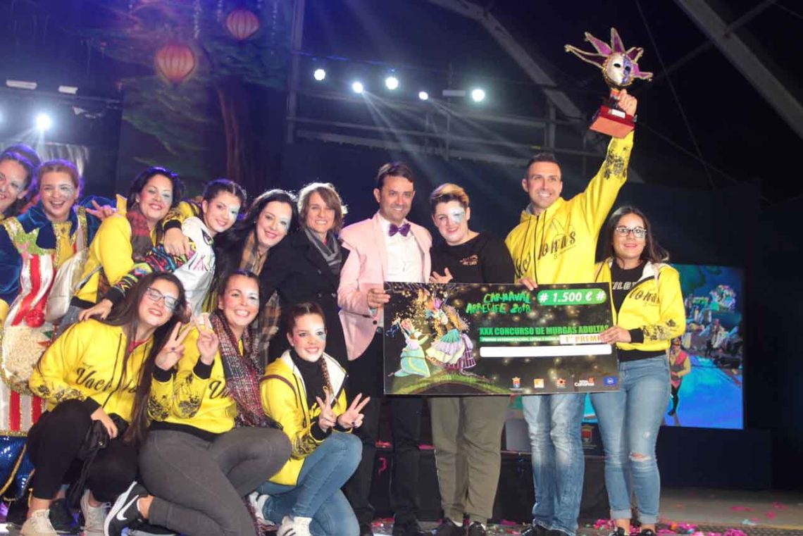 Las Vacilonas, triunfadoras en el Concurso de Murgas del Carnaval de Arrecife 2018
