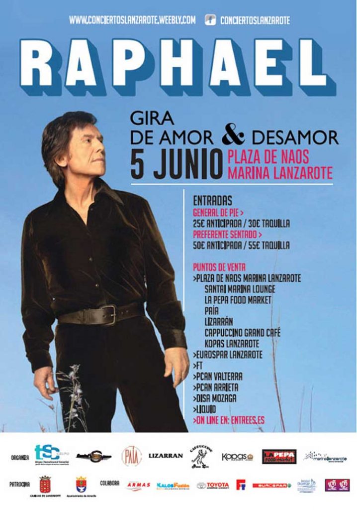 Concierto de Raphael en el nuevo C.C. Marina Lanzarote (Viernes, 05 de junio)