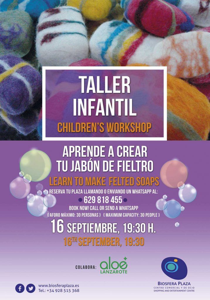 Aprende a crear tu jabón de fieltro en el C.C. Biosfera (Viernes, 16 de septiembre)