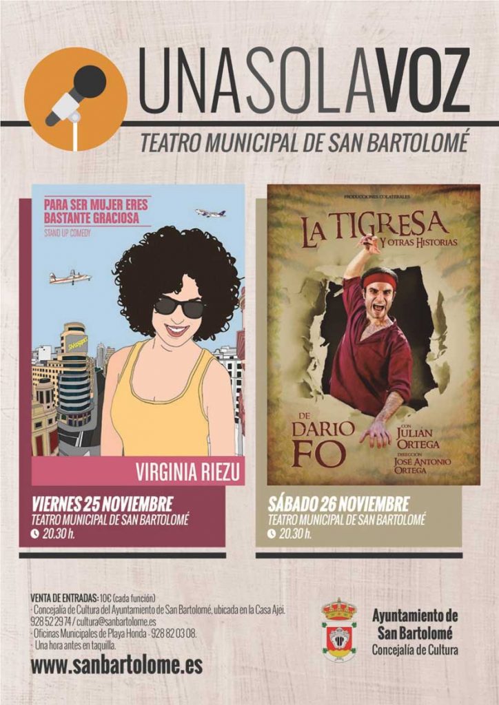 Una Sola Voz en el Teatro Municipal de San Bartolomé (25 y 26 de noviembre)